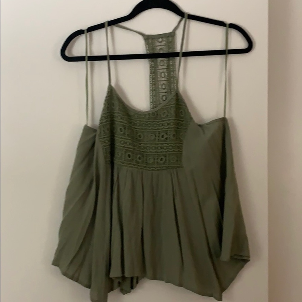 Green Detailed Tank Top